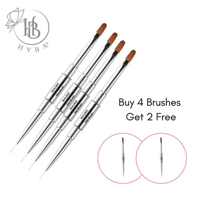 BUILDER GEL - Rounded Dual Brush and Liner (SILVER) #17