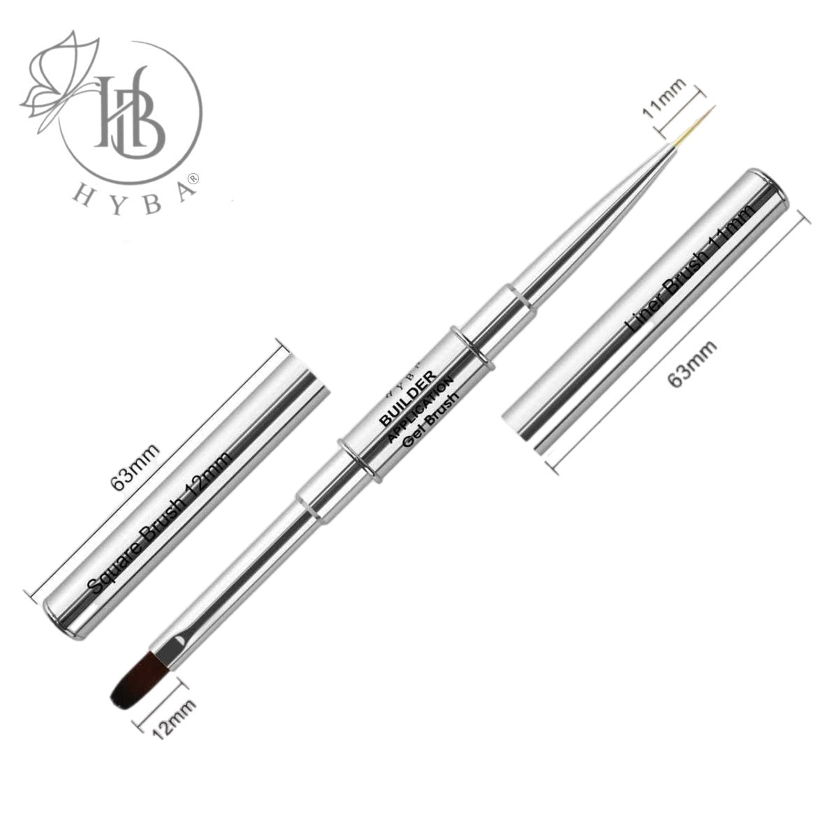 BUILDER GEL - Rounded Dual Brush and Liner (SILVER) #17