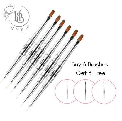 BUILDER GEL - Rounded Dual Brush and Liner (SILVER) #17