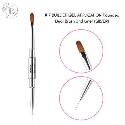BUILDER GEL - Rounded Dual Brush and Liner (SILVER) #17