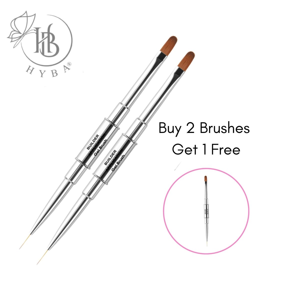 BUILDER GEL - Rounded Dual Brush and Liner (SILVER) #17