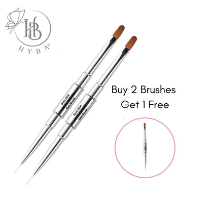 BUILDER GEL - Rounded Dual Brush and Liner (SILVER) #17