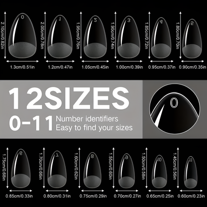 GEL-X CLEAR SOFT GEL TIP 600PCS - MEDIUM ALMOND