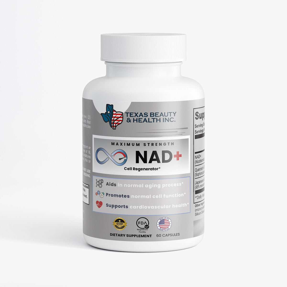 NAD+ Supplement – Cellular Energy & Daily Wellness Support | With Resveratrol & Quercetin | Made in USA