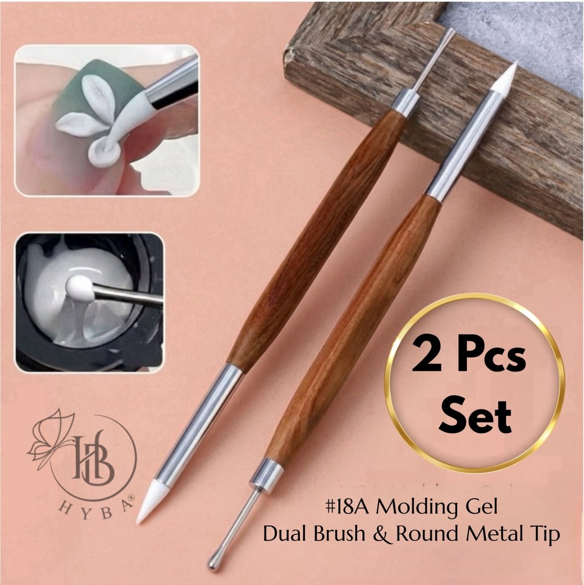Molding Gel Dual Brush with Round Metal Tip #18