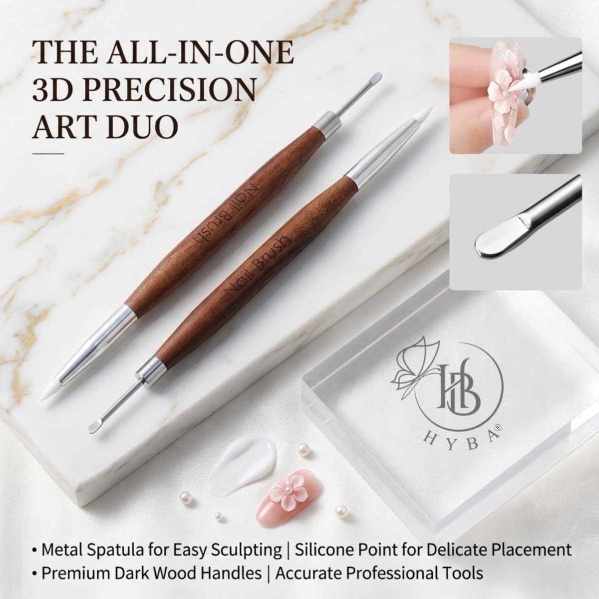 Molding Gel Dual Brush + Scoop Metal Tip (BROWN) #18AA