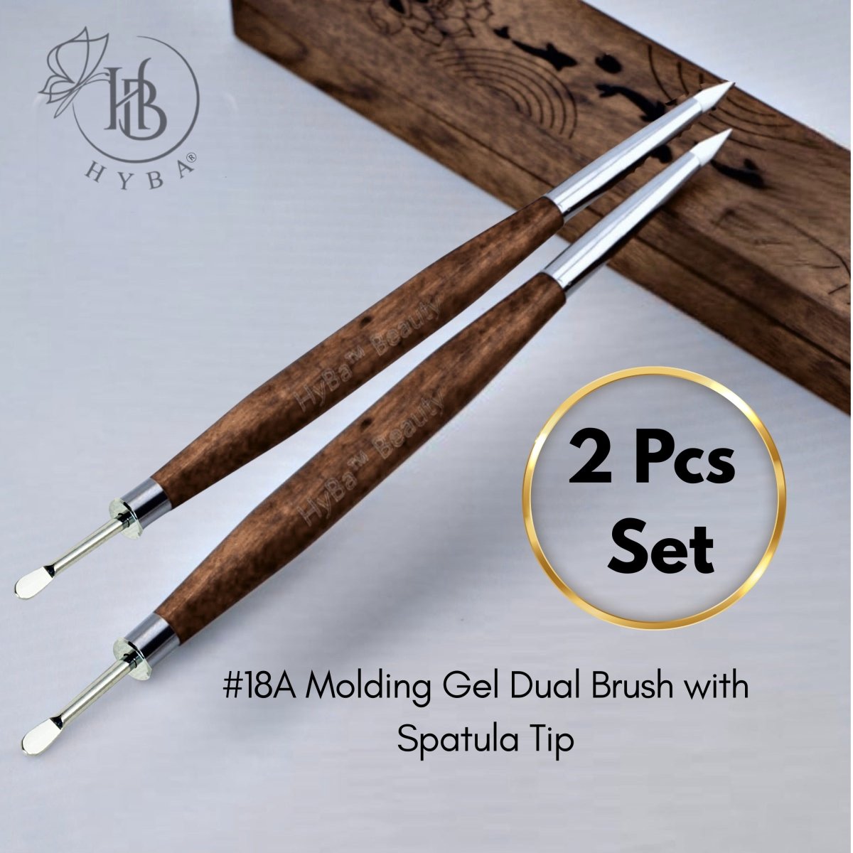 Molding Gel Dual Brush + Scoop Metal Tip (BROWN) #18AA