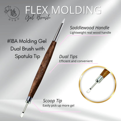 Molding Gel Dual Brush + Scoop Metal Tip (BROWN) #18AA