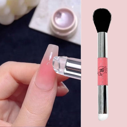 #19 Silicone Ombré Blending Applicator Dual Brush (PINK)