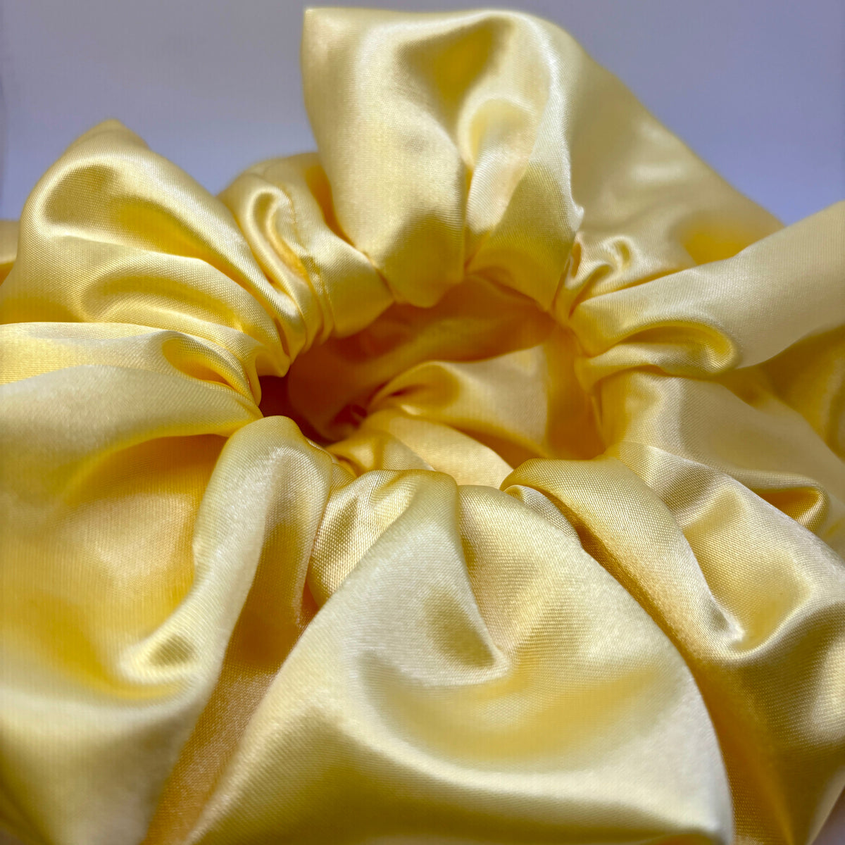 Pastel Yellow Silk Scrunchie