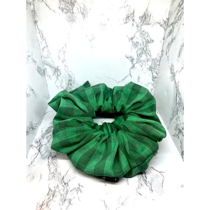 Green Plaid Christmas Scrunchie