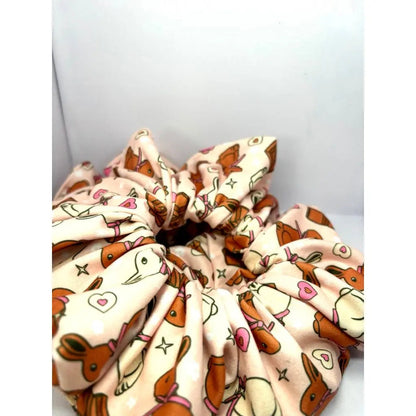 Chocolate Bunny Easter Poly Scrunchie