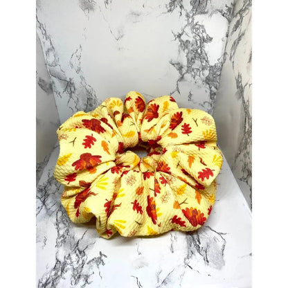 Turkey and Leaves Thanksgiving Bullet Scrunchie