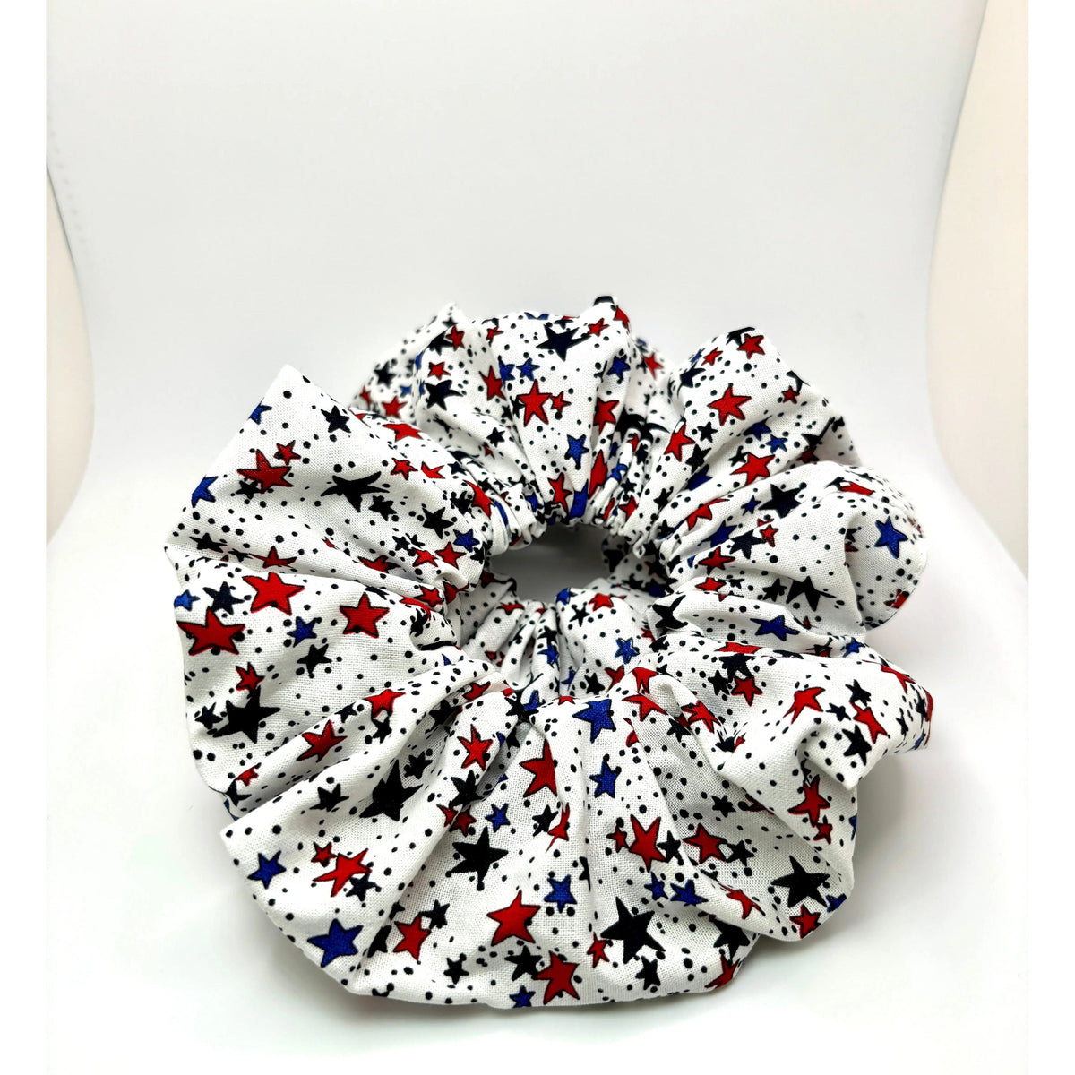 White Stars Patriotic Scrunchie