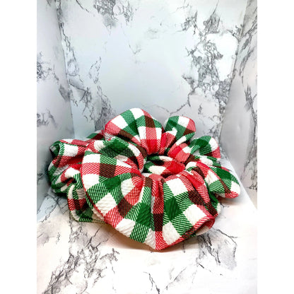 Square Plaid Christmas Bullet Scrunchie