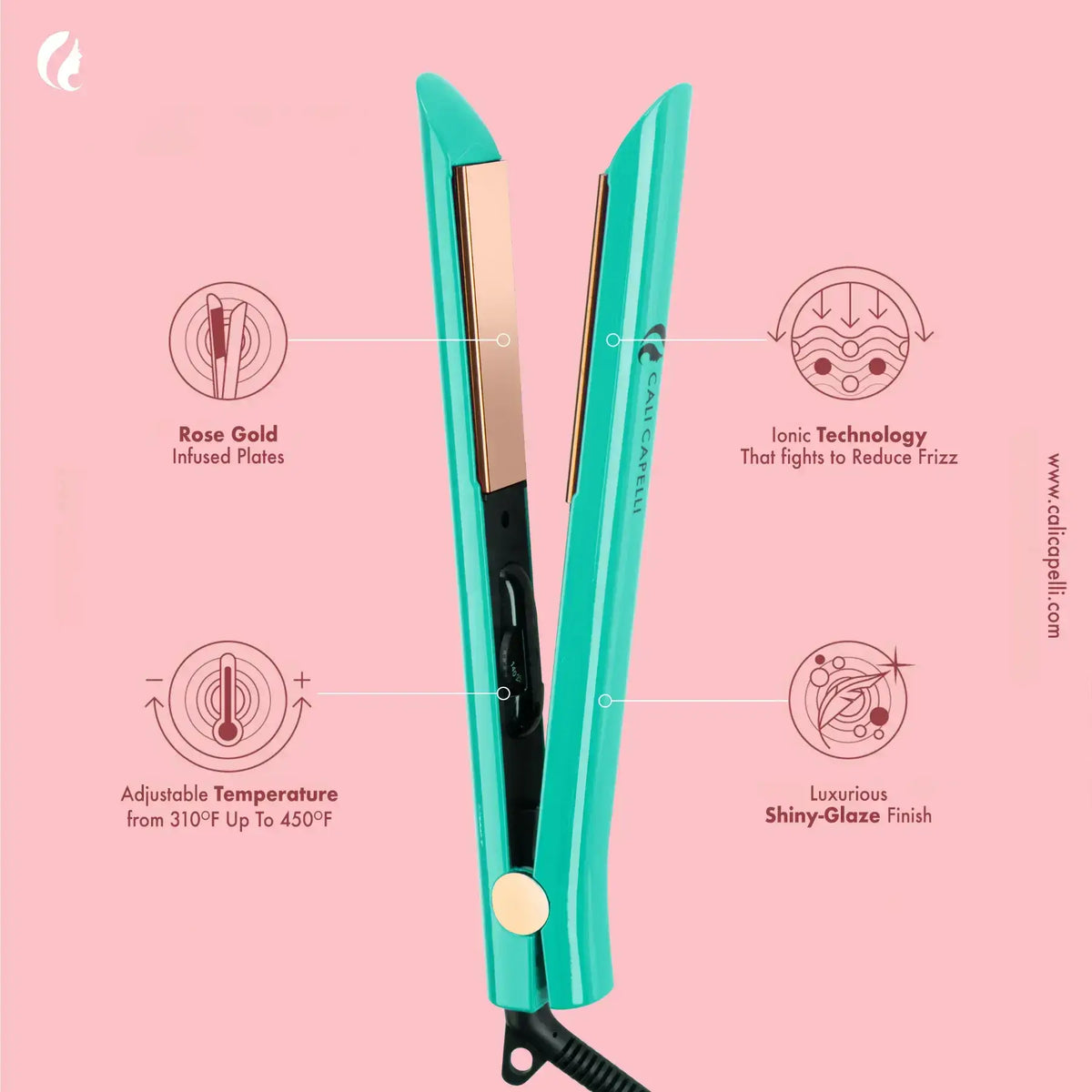 Titanium Hair Straightener Pro-Series 1″ Mint