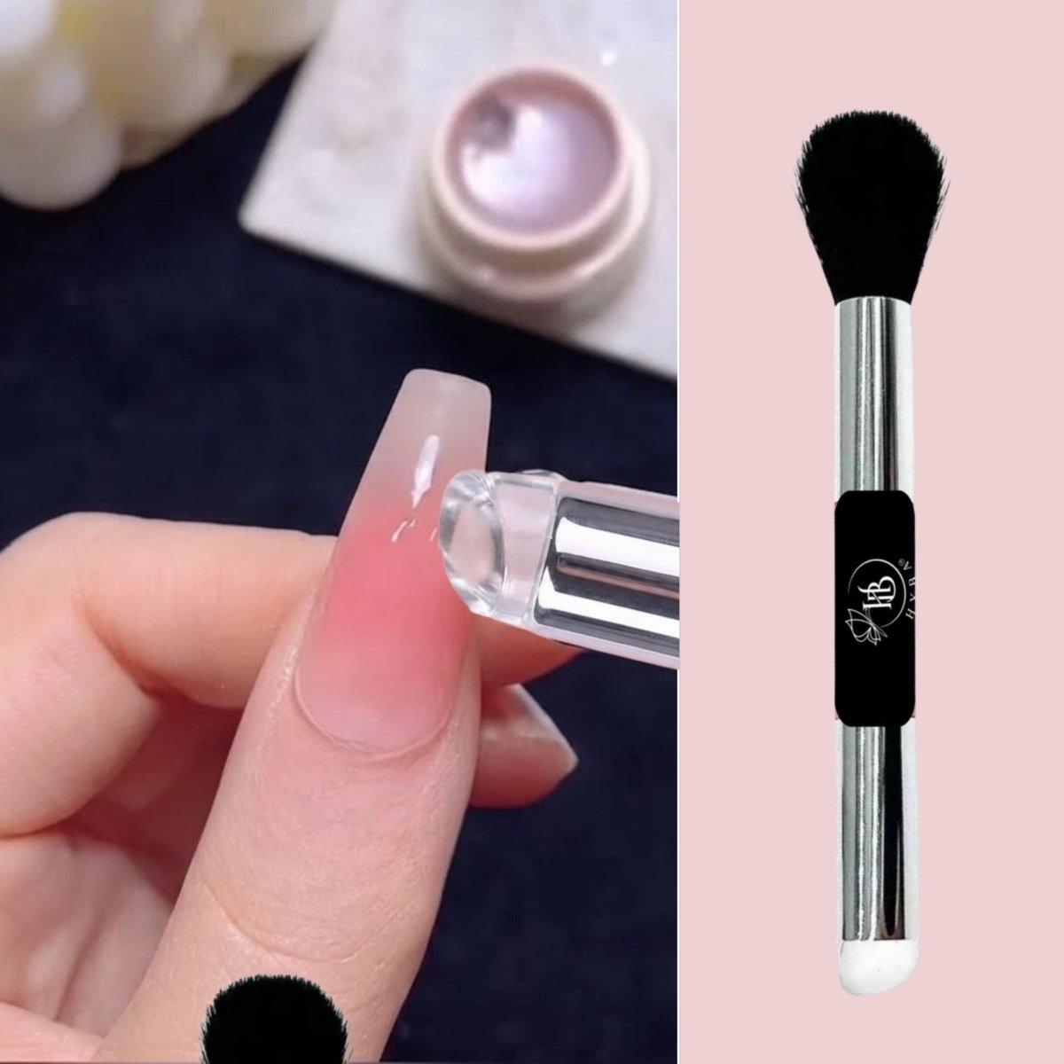 #20 Silicone Ombré Blending Applicator Dual Brush (BLACK)