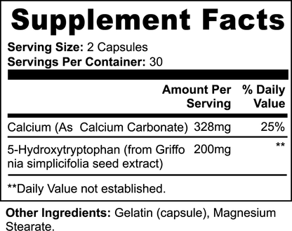 Texas Beauty & Health MoodLift 5-HTP Supplement for Mood, Calm & Sleep Support, 60 Capsules