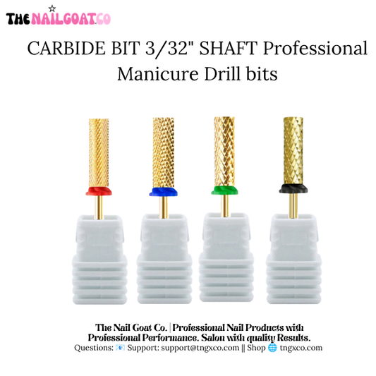 TheNailGoatCo Large Barrel Carbide Bit – Professional Nail Drill Bits (3/32" Shank)