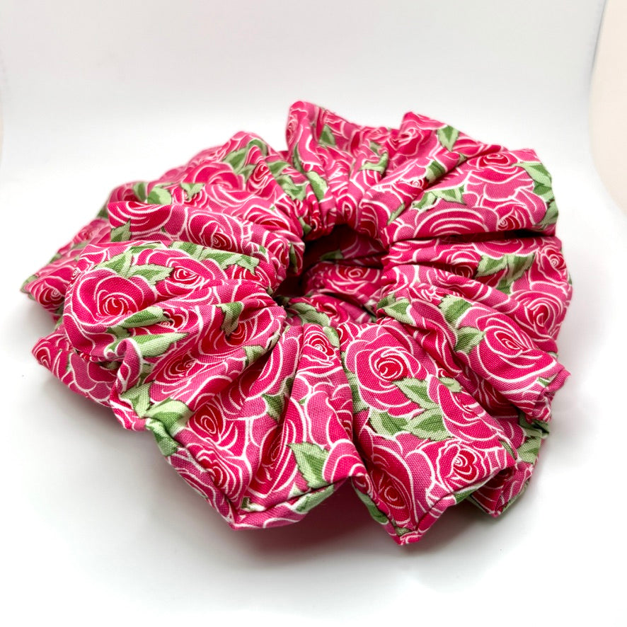 Pink Roses Valentine's Day Scrunchie