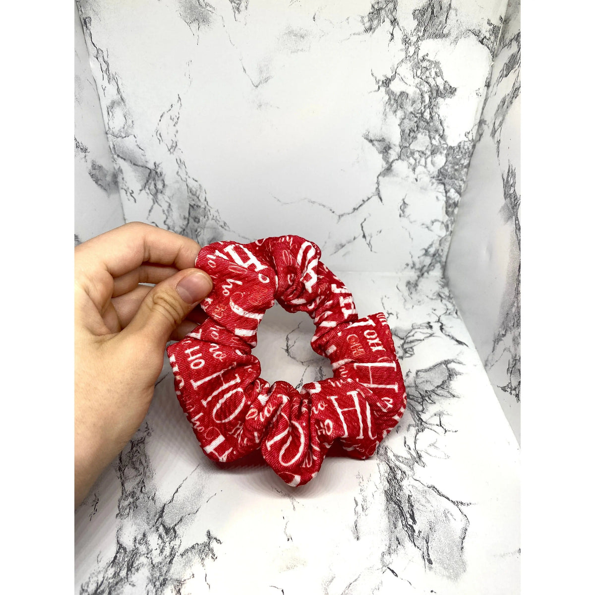 Mini Red Hohoho Christmas Bullet Scrunchie