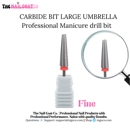TheNailGoatCo Umbrella Top Bit Collection – Professional Nail Drill Bits (3/32" Shank)