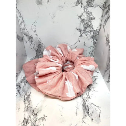Pink Polar Bear Winter Scrunchie