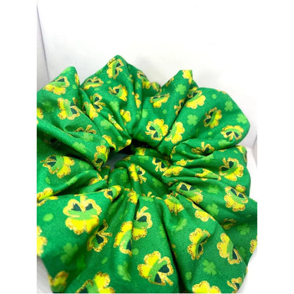 Glitter Shamrocks St Patrick's Scrunchie