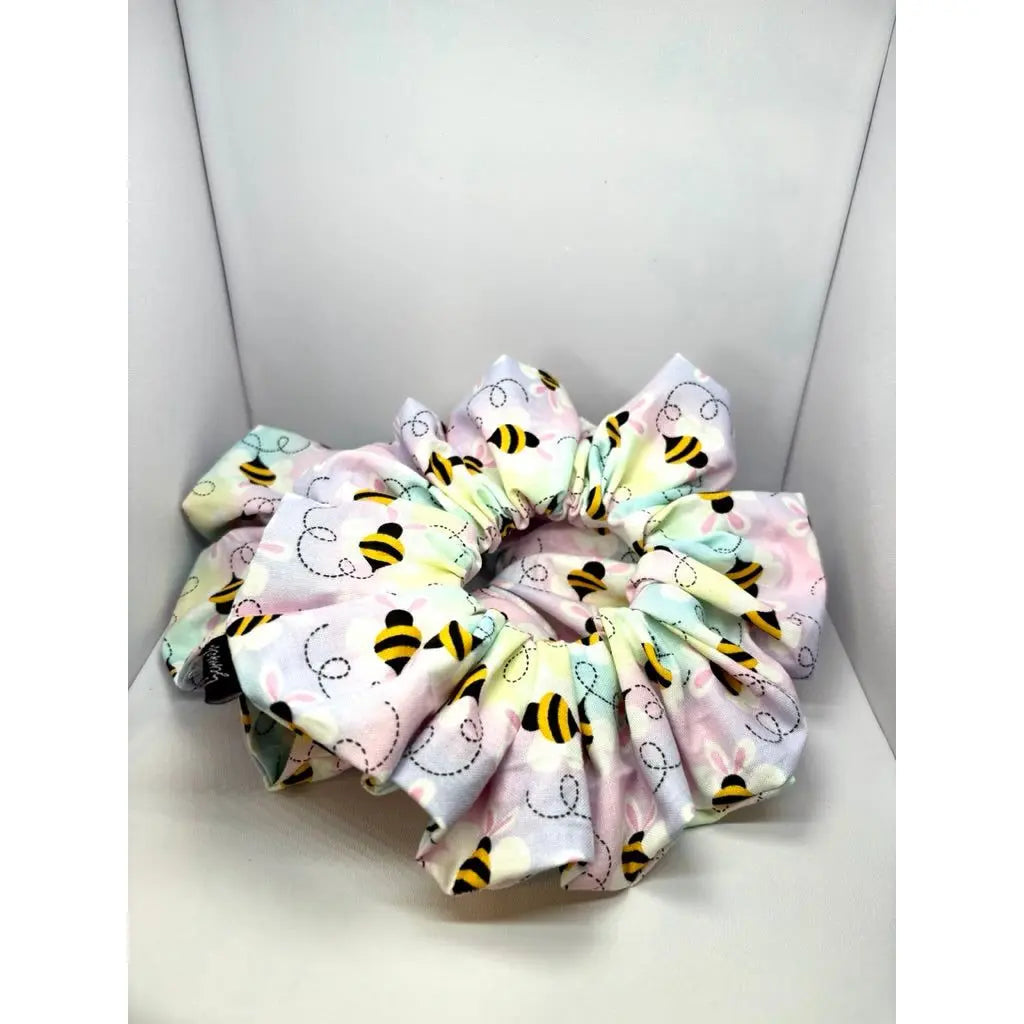 Pastel Bees Easter Scrunchie