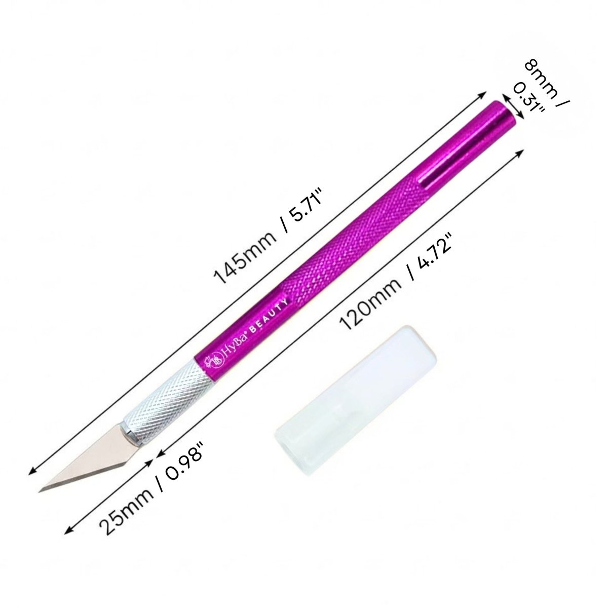 Universal Exacto Cuticle Cutting Knife Tool - 3pcs (Gold, Silver, Fuchsia Pink) #32