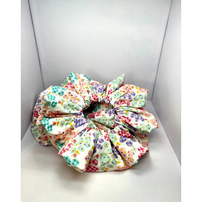 Pastel Paw Prints Spring Scrunchie