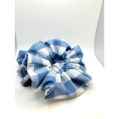 Blue Plaid Scrunchie