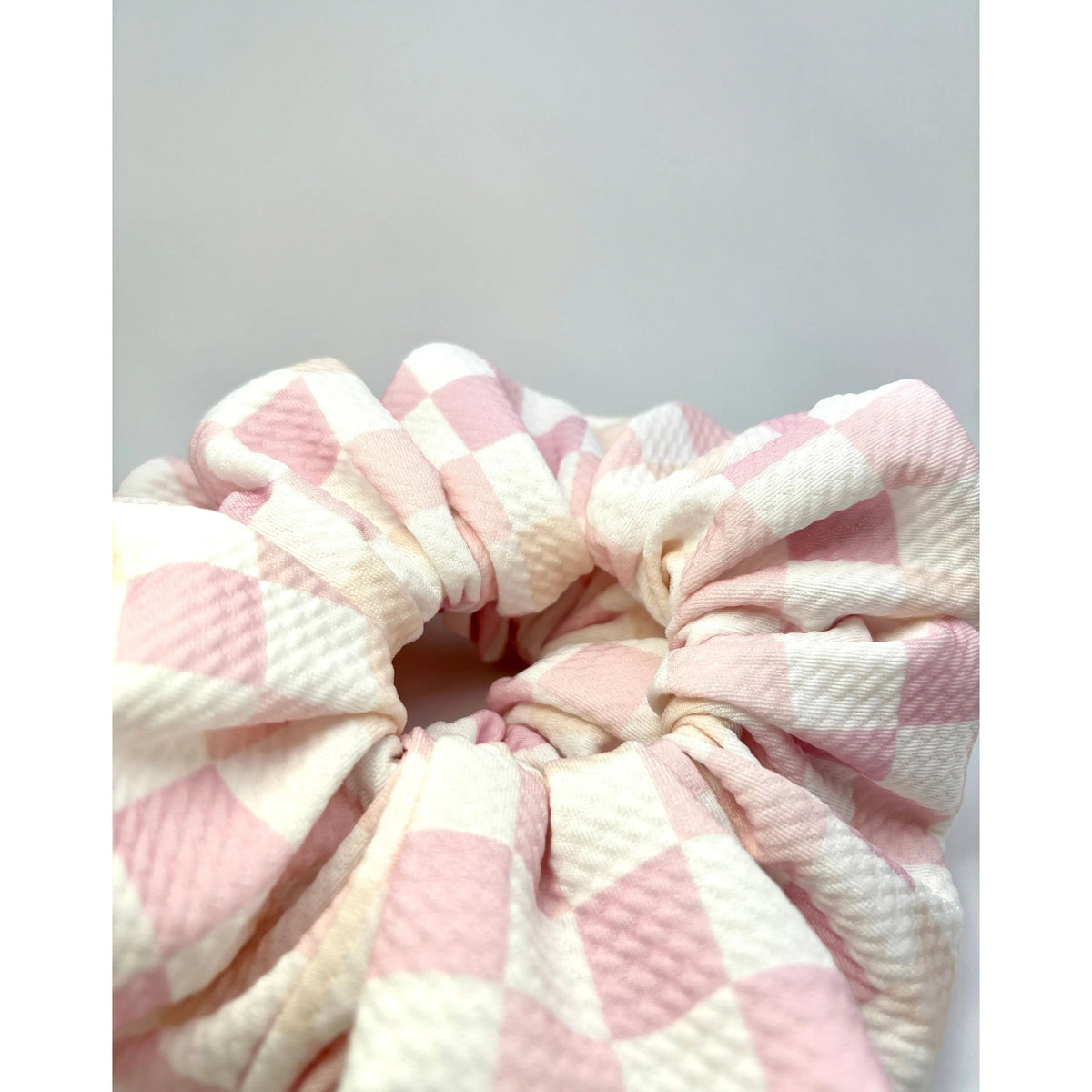 Pink Checkered Bullet Scrunchie