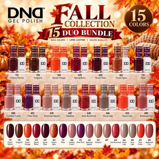 DND FALL FAVORITES COLLECTION – 15 DUO GEL POLISH BUNDLE