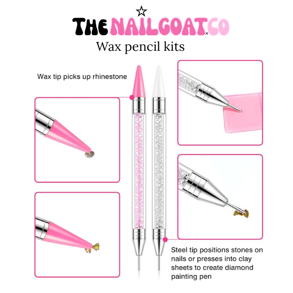 TheNailGoatCo Wax pencil kits for nailtechs, rhinestones, charms, embellishments etc.