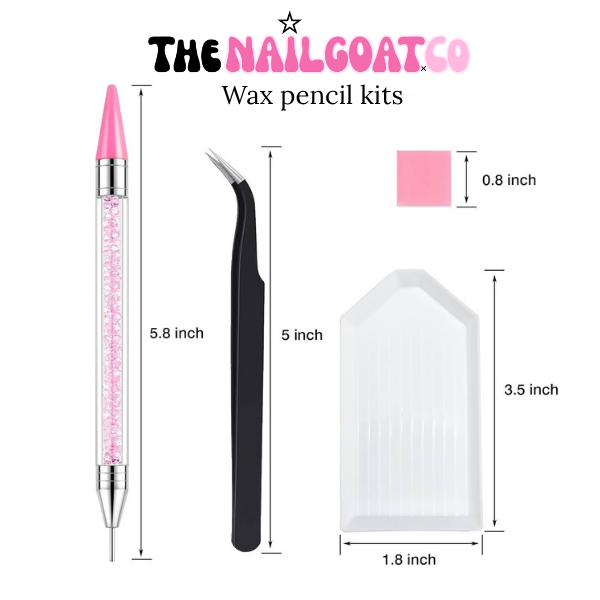 TheNailGoatCo Wax pencil kits for nailtechs, rhinestones, charms, embellishments etc.