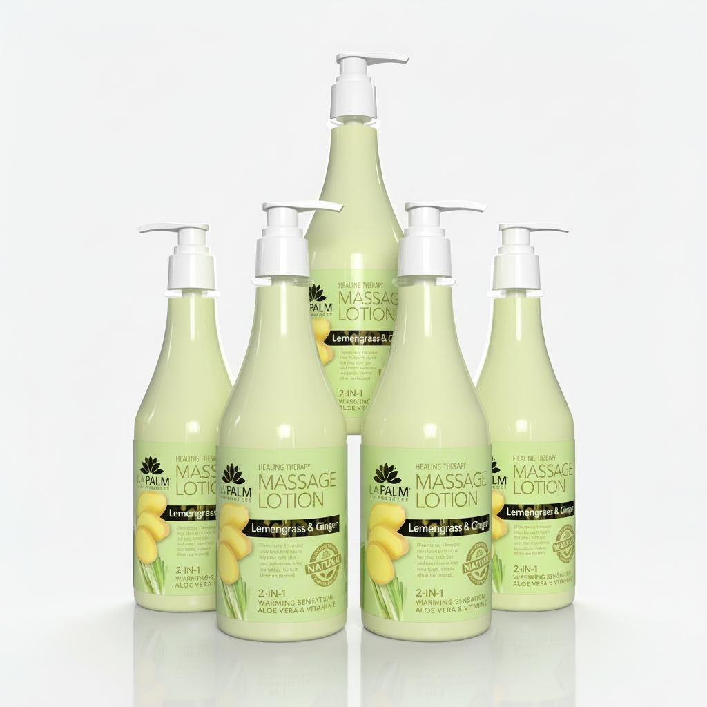 LAPALM COLLAGEN MASSAGE LOTION 8OZ. - LEMONGRASS & GINGER