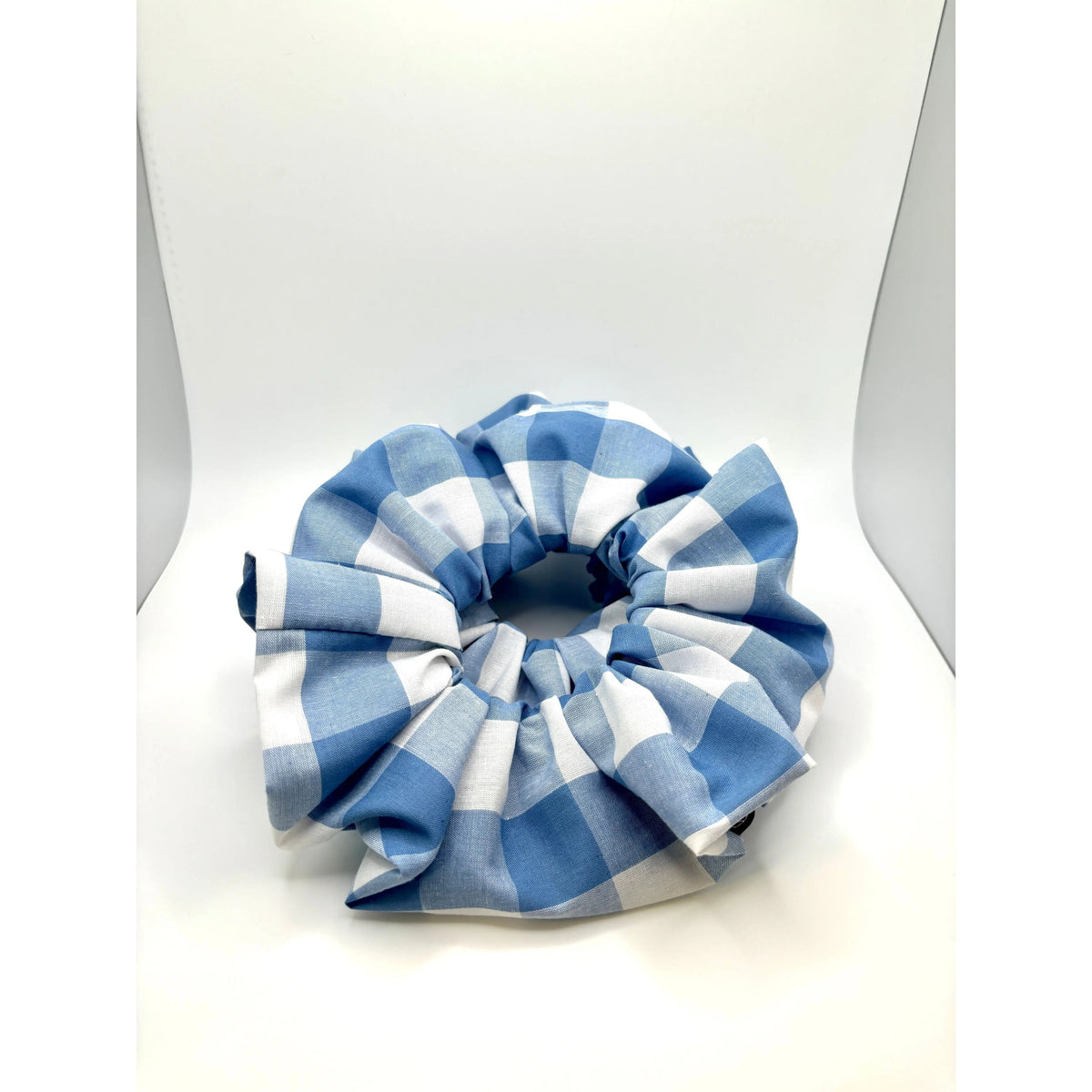 Blue Plaid Scrunchie