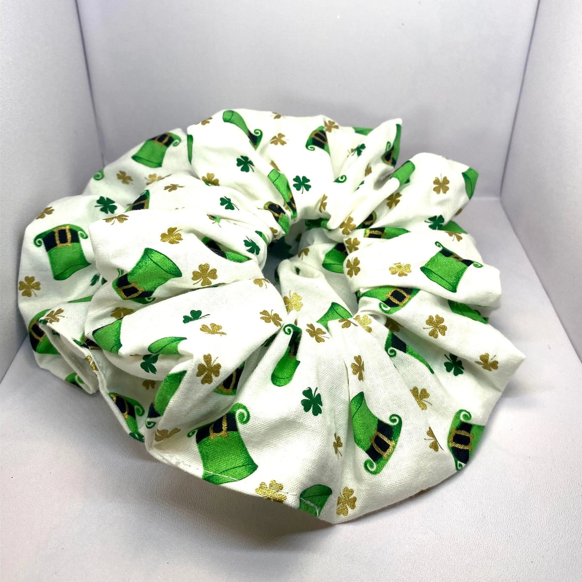 White Leprechaun Hat St Patrick's Scrunchie