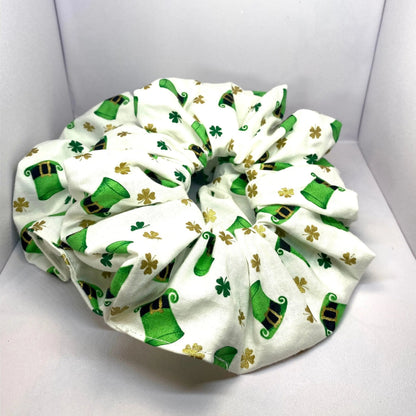 White Leprechaun Hat St Patrick's Scrunchie