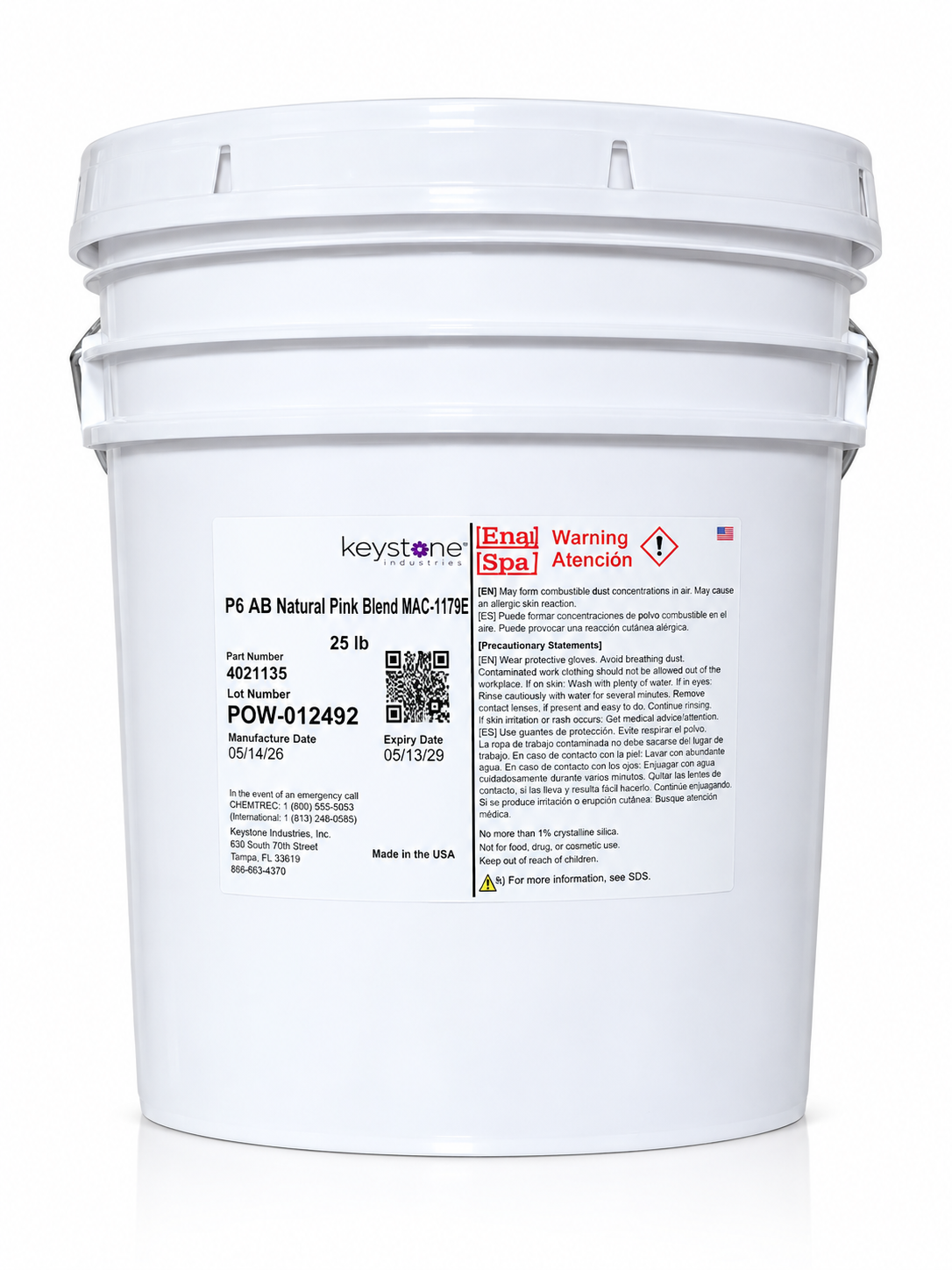 KEYSTONE NATURAL POWDER 25LB/BUCKET