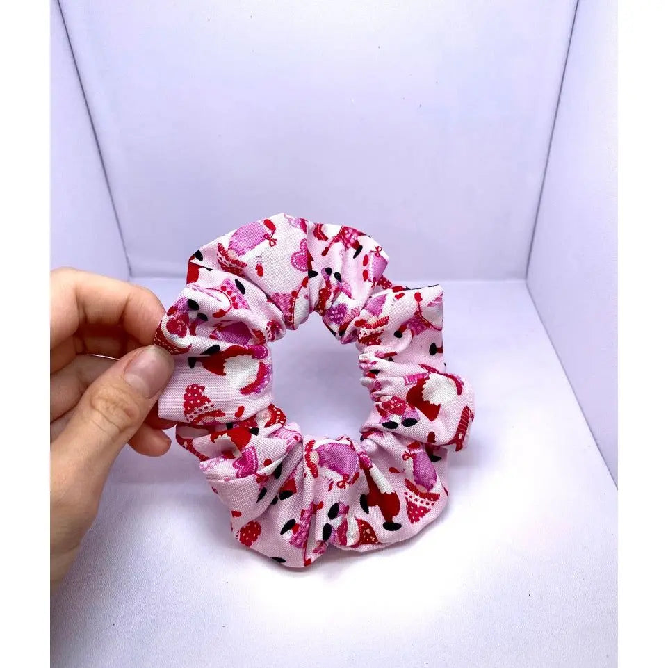 Mini Pink Gnomes Valentine's Day Scrunchie