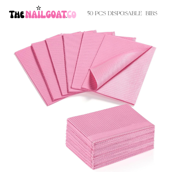 TheNailGoatCo 50PC Disposable Dental Bibs for Nail Professionals