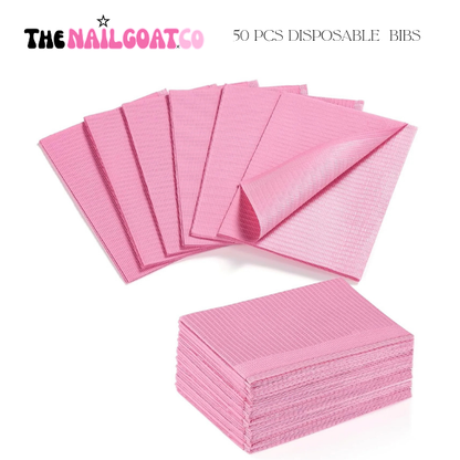 TheNailGoatCo 50PC Disposable Dental Bibs for Nail Professionals