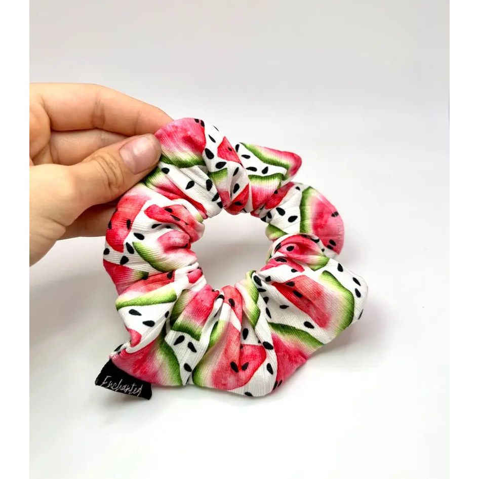Mini Watermelon Summer Ribbed Scrunchie