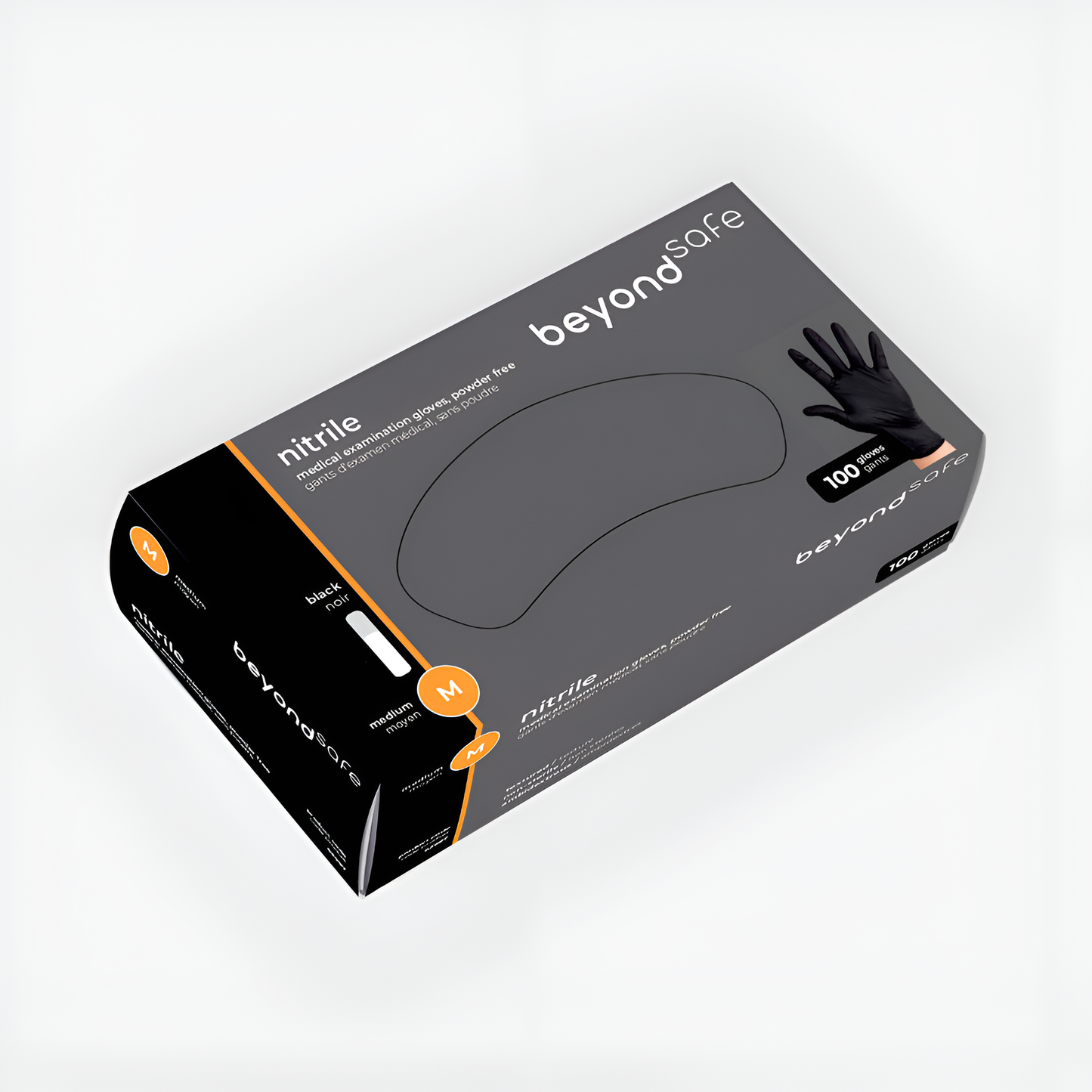 BLACK BEYOND SAFE 6.0 MIL NITRILE GLOVES - MEDIUM