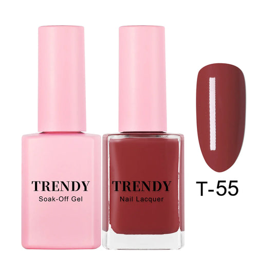 T-55 DARK CHERRY | TRENDY DUO GEL & LACQUER