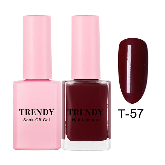 T-57 MYSTERIOUS BLACK | TRENDY DUO GEL & LACQUER
