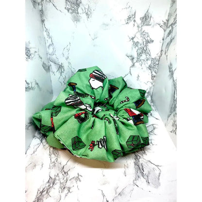 Green Christmas Snoopy Scrunchie