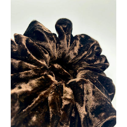 Brown Crushed Velvet Scrunchie